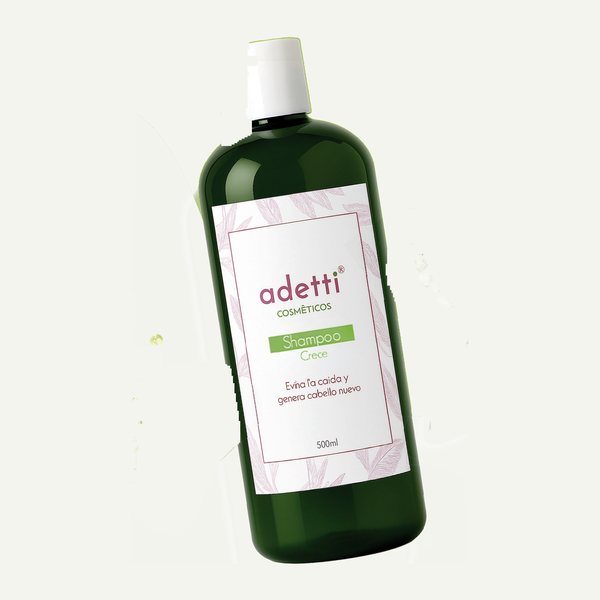 Botella verde oscuro de Shampoo Crece Adetti de 1 L